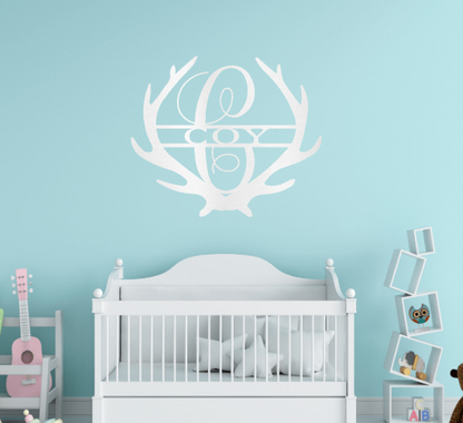 Antler Custom Monogram Steel Sign