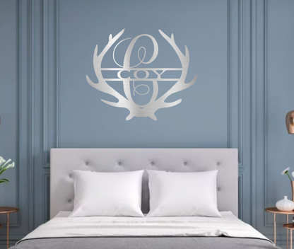 Antler Custom Monogram Steel Sign