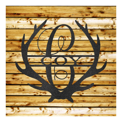 Antler Custom Monogram Steel Sign