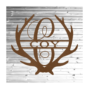 Antler Custom Monogram Steel Sign