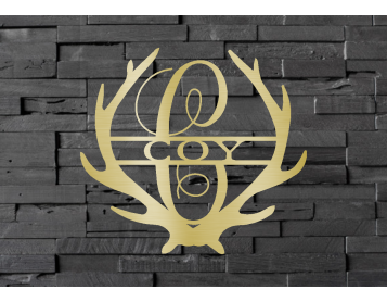 Antler Custom Monogram Steel Sign