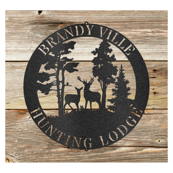 Custom Deer Scene Steel Sign