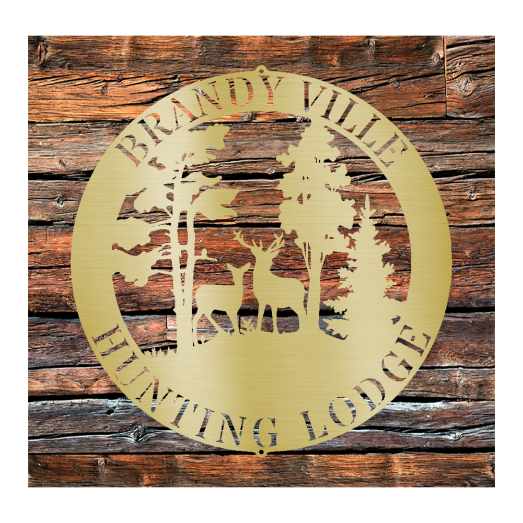 Custom Deer Scene Steel Sign