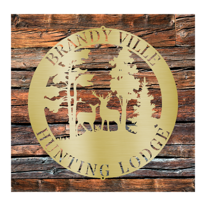 Custom Deer Scene Steel Sign