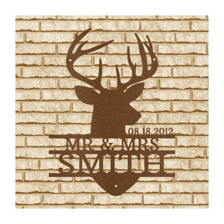 Custom Deer Bust Metal Sign