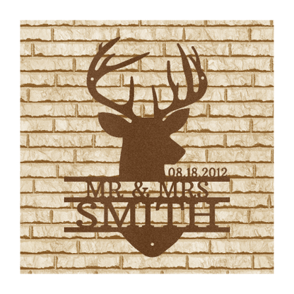 Custom Deer Bust Metal Sign