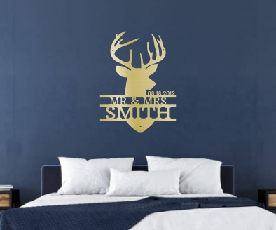 Custom Deer Bust Metal Sign