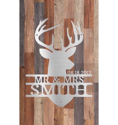 Custom Deer Bust Metal Sign