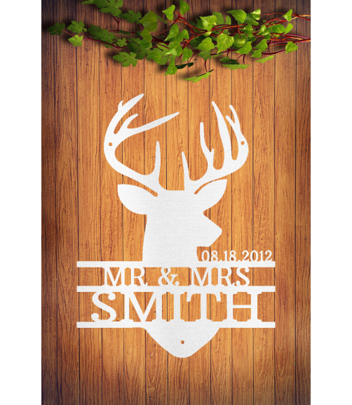 Custom Deer Bust Metal Sign