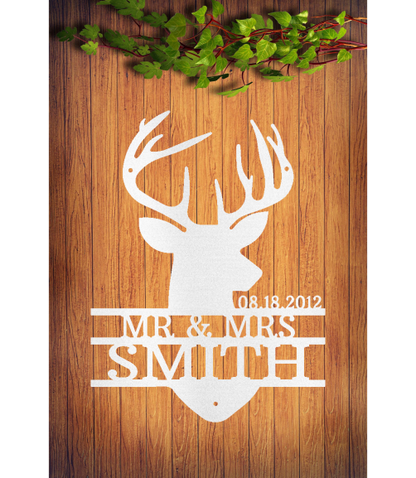 Custom Deer Bust Metal Sign