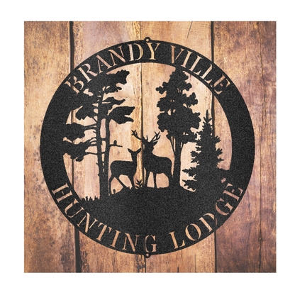 Custom Deer Scene Steel Sign