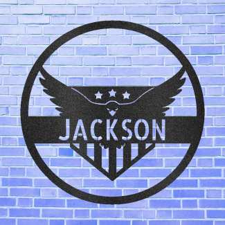 Attacking Eagle Personalized Steel Sign