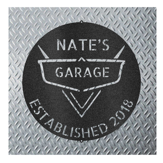 Classic Car Garage Custom Steel Sign