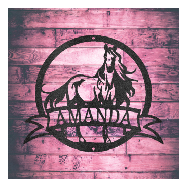 Horse Name Custom Steel Sign