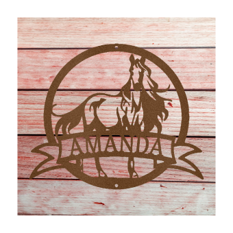 Horse Name Custom Steel Sign