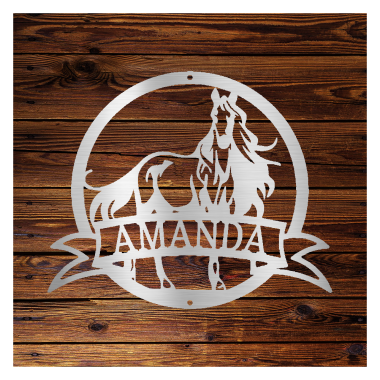 Horse Name Custom Steel Sign